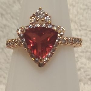 *BP #3831 "Inspired to Dream"-Ruby & CZ (lab) on Rose Gold Band Size 5 BRAND NEW